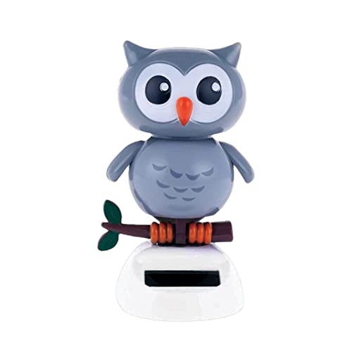 Photo 1 of Solar Powered Toy Owl Dancing Figure, Cute Solar Dancing Shaking Head Animals for Car Dashboard Decoration and Desk Ornament (A-Gray)