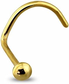 2mm Dome Nose Screw 20 Gauge with Color Option Titanium Ion Plated 316L Surgical Stainless Steel -Gold