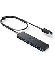 Anker 4-Port USB 3.0 Hub, Ultra-Slim Data USB Hub with 2 ft Extended Cable [Charging Not Supported], for MacBook, Mac Pro, Mac mini, iMac, Surface Pro, XPS, PC, Flash Drive, Mobile HDD
