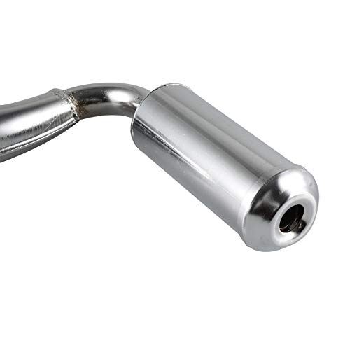 sthus 49cc 60cc 66cc 80cc High-Performance Racing Motorized Bicycle Gas Engine Motor Parts Muffler Expansion Chamber Exhaust Pipe - Chrome