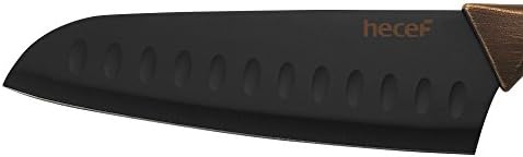 hecef Ensemble de Couteaux de Cuisine, Y Compris Couteau de Cuisine de 8 Pouces, Couteau à Pain de 8 Pouces, Couteau Santoku de 7 Pouces, Couteau Universel de 5 Pouces, Couteau de Fruit de 3.5 Pouces