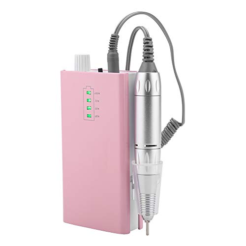 Boquite Nail File Kit Portable Rechargeable Electric Nail Drill Machine 30000 RPM Cordless Manicure Pedicure Machine(Pink1)