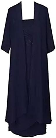 Dobelove Women's Tea Length Bride Mother Dress With Jacket