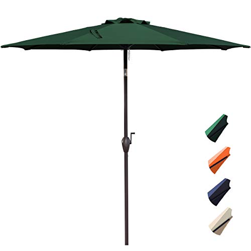 RUBEDER 10′ Patio Umbrella Outdoor Market Table Umbrella with 8 Sturdy Ribs,Wing Vent,Push ...