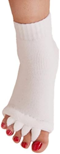Everythingshop Yoga Gym Massage Five Toe Separator Socks Foot Alignment Pain Relief Hot