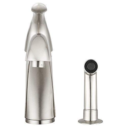 Medina Kitchen Faucet (Brushed Satin Nickel) by Pacific Bay - This Beautiful Upgrade Features a Single Lever, Arc Spout and a Side Sprayer
