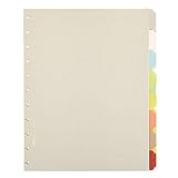 Office by Martha Stewart Discbound Notebook Dividers, Letter Size, 8 Tab, Multi-Colored (44469)