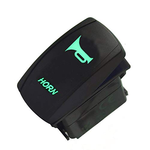 ESUPPORT Car Motor 12V 20A Light Button Rocker Toggle Switch Momentary Green LED Horn Light Speaker 5Pin