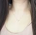 Tiny Inverted White Simulated Howlite Stone Triangle Necklace