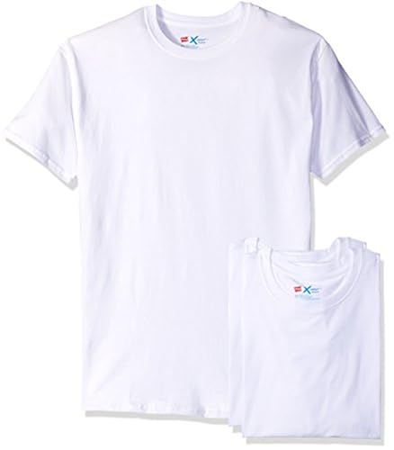 Hanes Men's 3-Pack X-Temp Active Cool White Crew, Assorted, Large