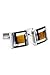 Ike Behar Men's Mother Of Pearl Onyx Tiger Eye Stone Cufflinks, Gold/Black, One Size