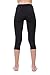 NIRLON Capri 3/4 Yoga Pants Sides Pocket High Waist Workout Black Leggings for Women