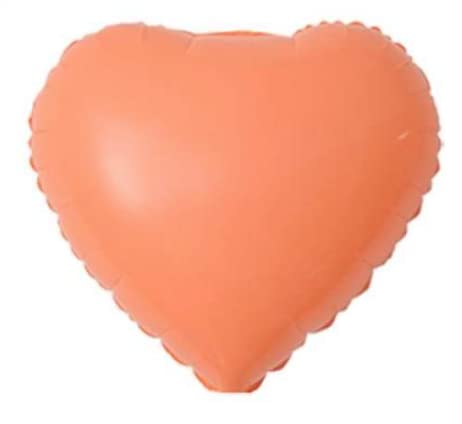 Orange Heart Pastel Foil Balloon, 45cm (2 pack)