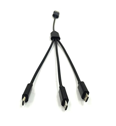 Duttek USB 2.0 to Micro USB Splitter Cable, 3 in 1 USB 2.0 A Male to Three Micro USB Male 1 to 3 Sync Charging Cable Adapter Cord 25CM/ 10inch