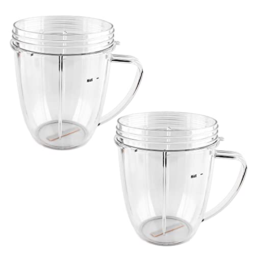 Anbige 18oz Cups With Handle Replacement Parts,Compatible with Nutribullet 600W and 900W (2 18oz Cups with Handle)