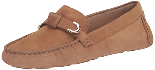 Cole Haan Women's Evelyn Bow Driving Style Loafer, Birch Beige/Leather, 8.5 Wide