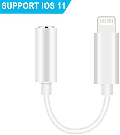 7 / 7 plus / 8 / X Lightning to 3.5 mm Headphone Jack Adapter, Jackiey Lightning Connector to 3.5mm AUX Female Audio for iPhone 7, 7 plus, 8, 8 plus, X Support iOS 10.3, iOS 11 (Silver)