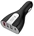 Car Charger, Lightning Car Charger®, Powerful 10 Amps - Quick Charge QC 3.0 port with USB-C Port and 2 USB Ports Rapid Charger (Black)