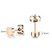ELBLUVF Stainless Steel Rose Gold Plated Minimalist Tiny Pearl Circle Dot Round Ball Stud Earrings Jewelry For Women(Rose gold Dot)