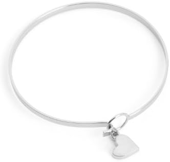 Foxy Originals Exquisite Metallic Love Charm Bangle Silver Plated