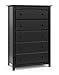 Stork Craft Kenton 5 Drawer Universal Dresser, Black