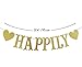 Happily Ever After Glitter Bunting Banner, Engagement,Bridal Shower, Wedding Party Decorations (Gold)