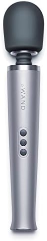 Rechargeable 10-Speed Full Body Massager with 20 Vibration Patterns, Body Safe Silicone Head - Grey
