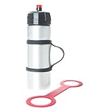 Handiwear (2 pack), Water Bottle Carrier Grip for Running. Soft band holder strap makes any bottle handheld. Bike, gym or jogging (Black & Red)