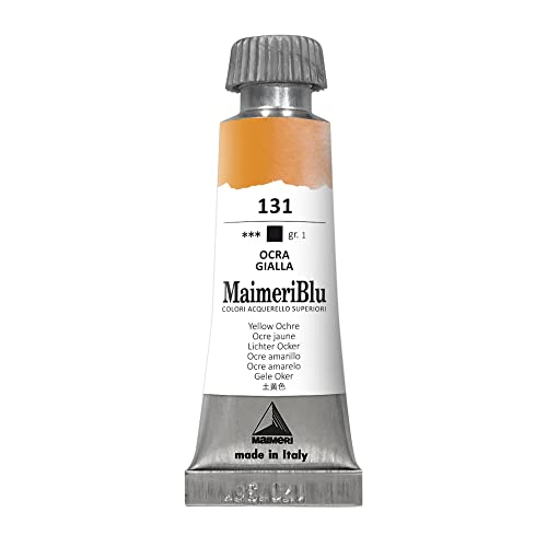 MaimeriBlu 12ml Single-Pigment Watercolor Paint - Yellow Ochre PY42 Professiona…
