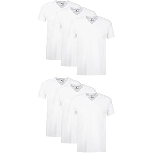 Hanes Men's Undershirts T-Shirt Pack, Multipack, V-Neck Cotton Undershirts for Men, Moisture-Wicking - White - 6 Pack 2X-Larg
