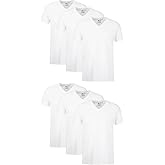 Hanes Mens Undershirt V-Neck Cotton T-Shirt, Pack of 6 Tees for Men