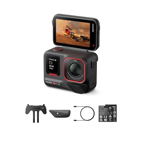Ace Pro 2 Paquete Estándar - Cámara de acción 8K Impermeable co-diseñada con Leica, Sensor de 1/1,3", Dual Chip IA, excelente en Baja luz, Audio Superior, Pantalla abatible y edición por IA