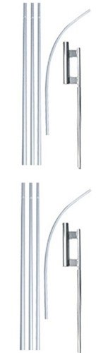 Swooper Flutter Flag Hardware-TWO 4 Piece Pole Kits with Ground Spikes