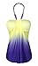 BAIFERN Women's Halter Off-Shoulder Backless Gradient Blouses (Medium, Yellow)