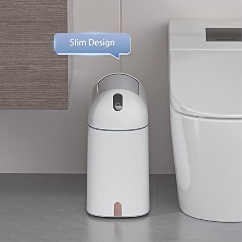 Elpheco Motion Sensor Bathroom Trash Can, 2.5 Gallon Waterproof Trash Bin with Butterfly lid