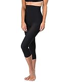 Delfin Spa Body Slimming High Waist Shapewear Capri, Black, Large