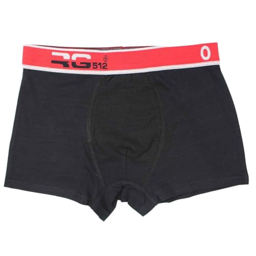 RG512, Boxer, Adultes, Homme, Femme, (S à XXL), Slip, Shorty, Caleçon, Culotte, sous Vêtement Adulte, Doux, Chaud, Respirant, Modèle GRG4222 Men S3-M, Noir