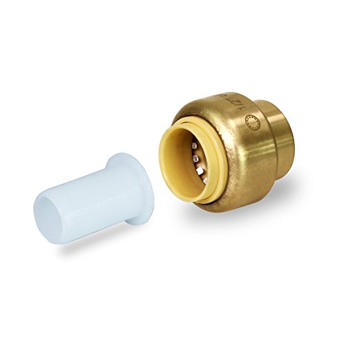 Everflow Supplies Pushlock Push-Fit Stop End UPSE34 3/4 Inch, Instant Push-Fit Connection Connects Copper Tubing, CTS CPVC & PEX Pipe in any Combination Compact, Brass Body Foundation - Thumbnail 4