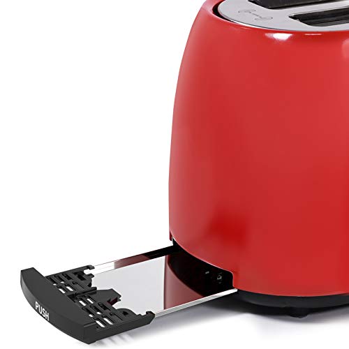 Toaster 4 Slice Long Slot, SACVON Stainless Steel Retro Toasters with