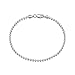 Amberta 925 Sterling Silver 2 mm Ball Chain Bracelet Size 7