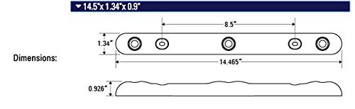 Fully Submersible TecNiq Heavy Duty Identification Bar - 3 Red LEDs w/ Rugged Black Body - Made in USA (Over 80")