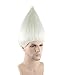 Halloween Party Online Troll Wig, Silver Adult White HM-085