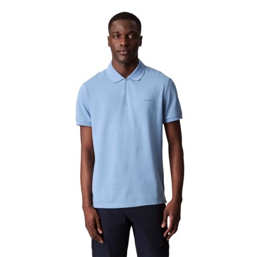 Calvin Klein Men’s Tech Zip Polo Faded Denim
