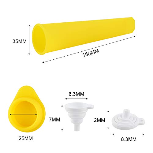 GOLDGE Set of 6 Ice Moulds Silicone Ice Moulds Ice Mould with Silicone Funnel Made of 100% Food-Grade Silicone for DIY Summer Ice Cream