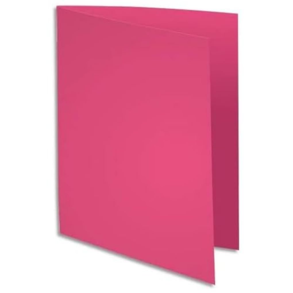 Exacompta - Ref 210020E - Rocks Square Cut Folder - 240 x 320mm in Size, Suitable for Holding A4 Documents, 210gsm Coloured Card - Pink Colour (Pack of 100)