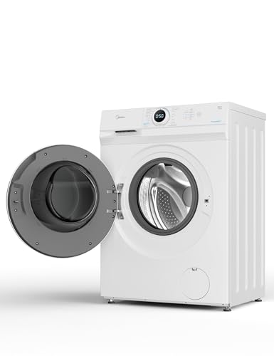 Midea 6KG Front Load Washing Machine with Lunar Dial, 1000 RPM, 15 Programs, Fully Automatic Washer, Digital LED Display, Child Lock, Mute Function, 90° Hygiene, MF100W60WGCC