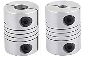Xnrtop 5mm to 8mm Shaft Coupling 25mm Length 20mm Diameter Stepper Motor Coupler Aluminum Alloy Joint Connector for 3D Printer CNC Machine DIY Encoder(Pack of 2