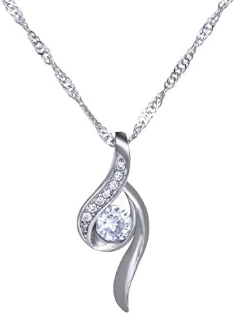 LLNF Wedding Necklace Rhinestone Hollow Swarovski Crystal Elements Sterling Silver Carved Chain Necklace For Women (Aesthetic elegance)