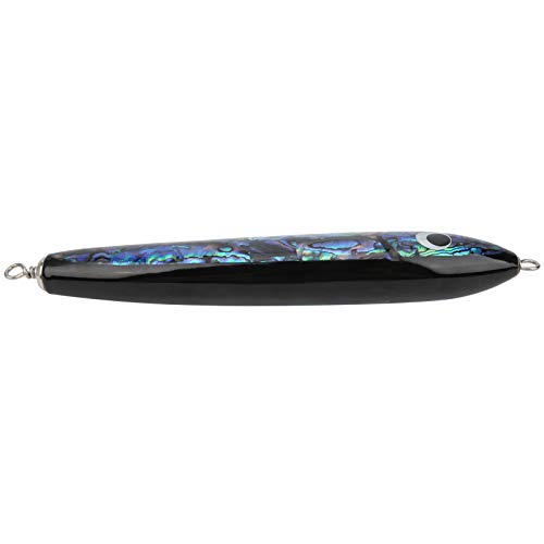 Keenso Appât De Poisson, Leurre De Poisson Portable Appât De Pêche En Coquille D’ormeau Appât De Pêche En Bois De Manivelle Pour Thon Mérou Billbirds Daurade 23×3.5 Cm