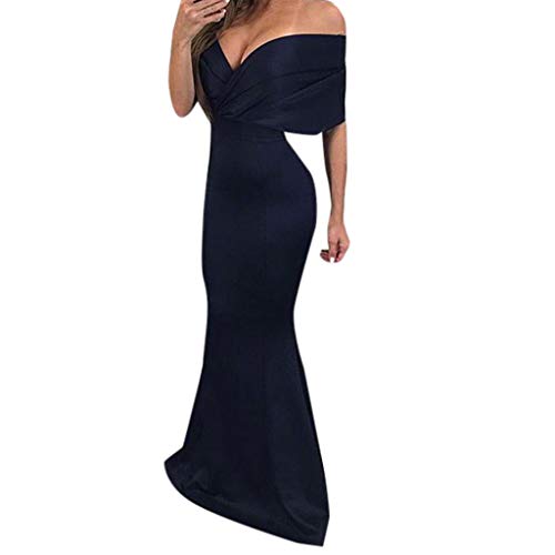 Sexy Trumpet Mermaid Dress Women's Solid Deep V-Neck Floor L